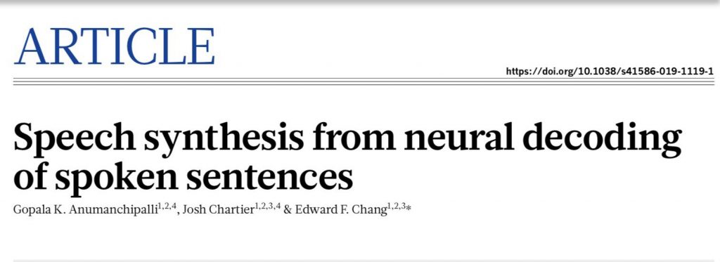 SPEECH SYNTHESIS FROM NEURAL DECODING OF SPOKEN SENTENCES